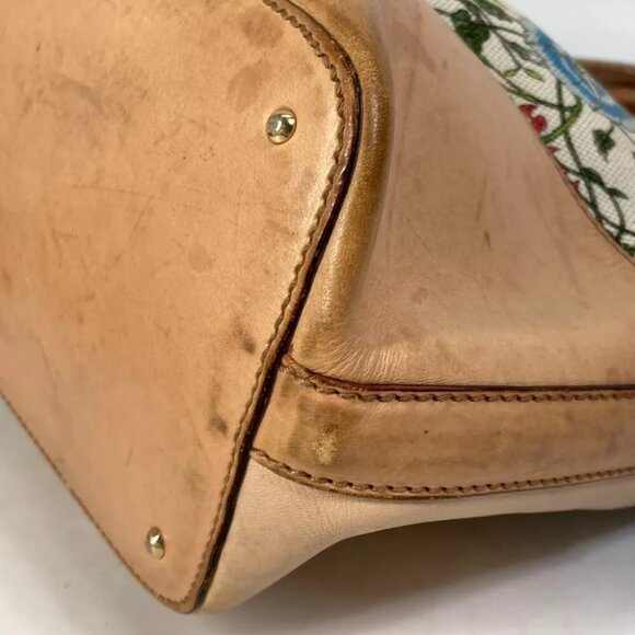 GUCCI Flora floral pattern flower Shoulder Bag Canvas/Leather Multicolore - Picture 14 of 15